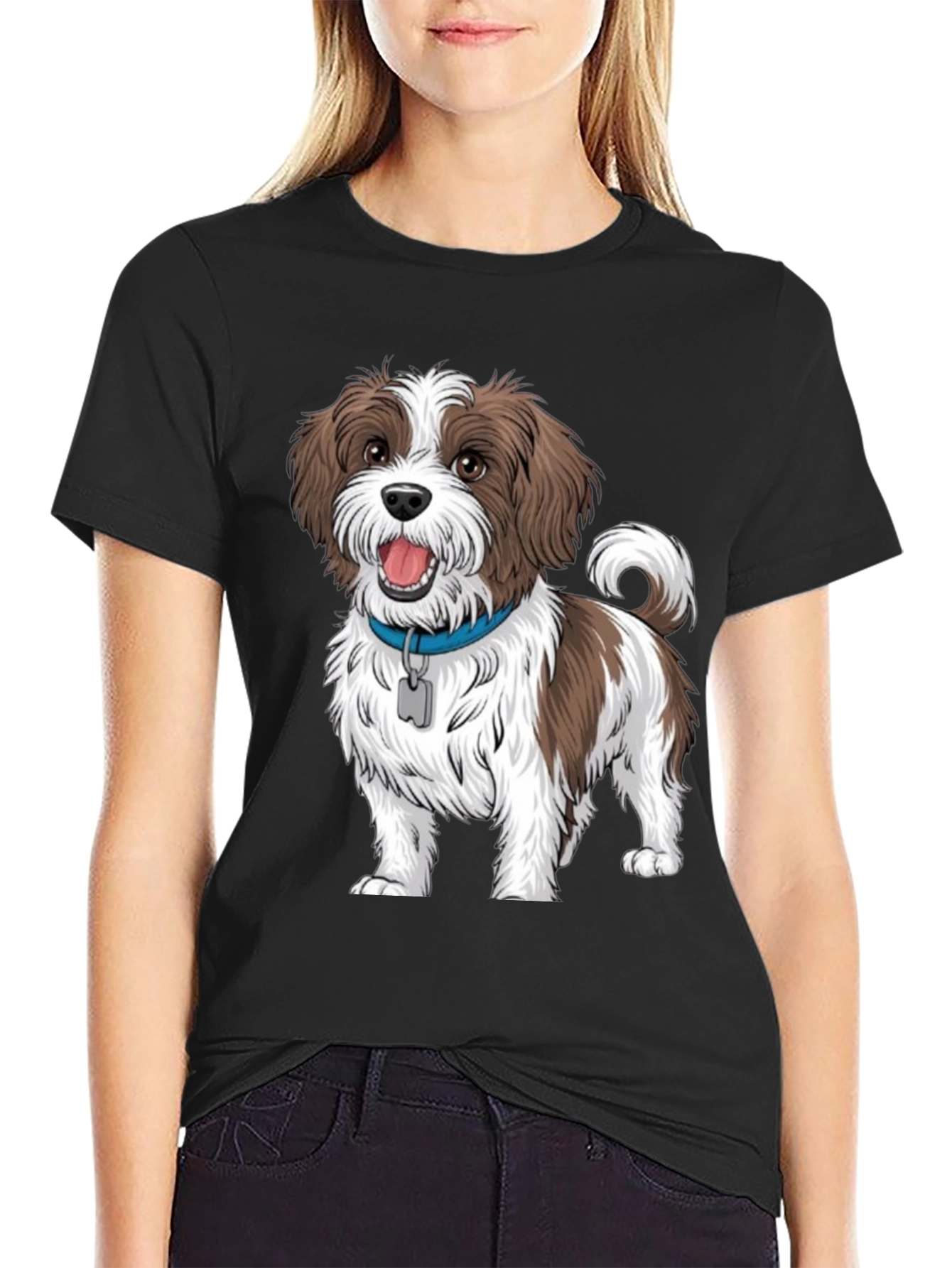 Dog Graphic Tee - Casual Black T-Shirt