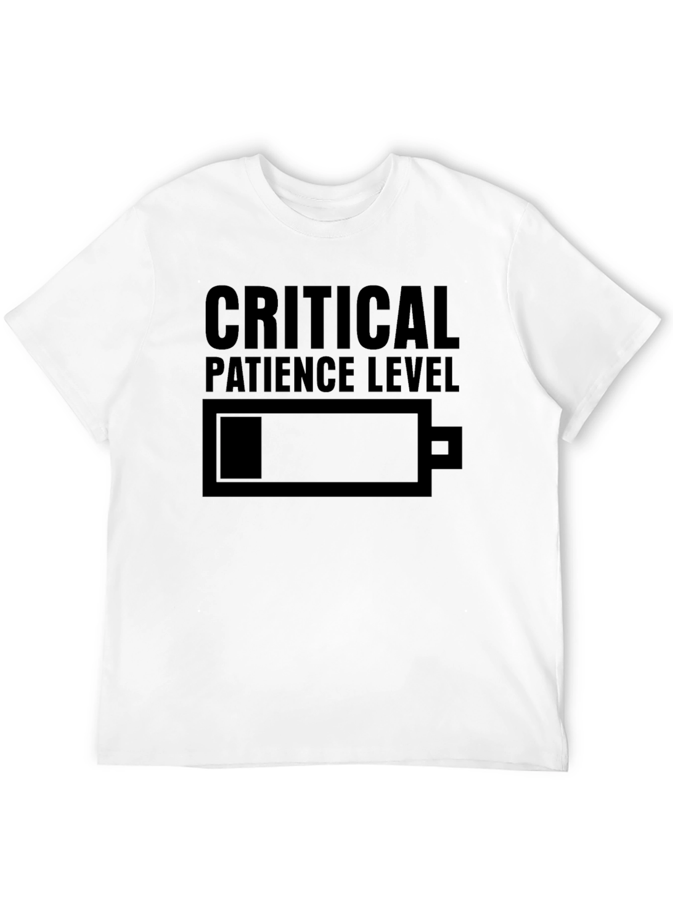 Critical Patience Level Graphic Tee - Humor T-Shirt