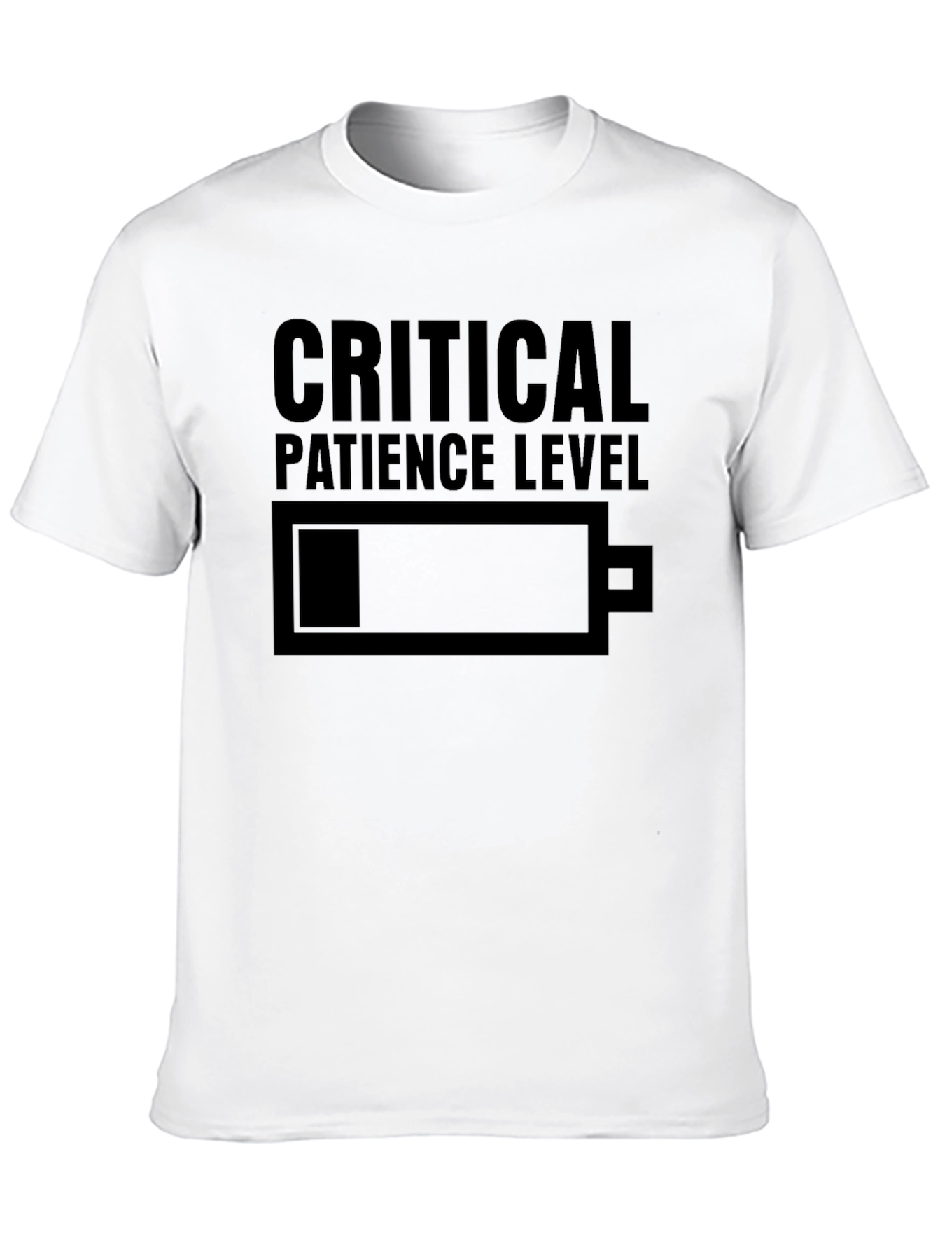Critical Patience Level Graphic Tee - Humor T-Shirt
