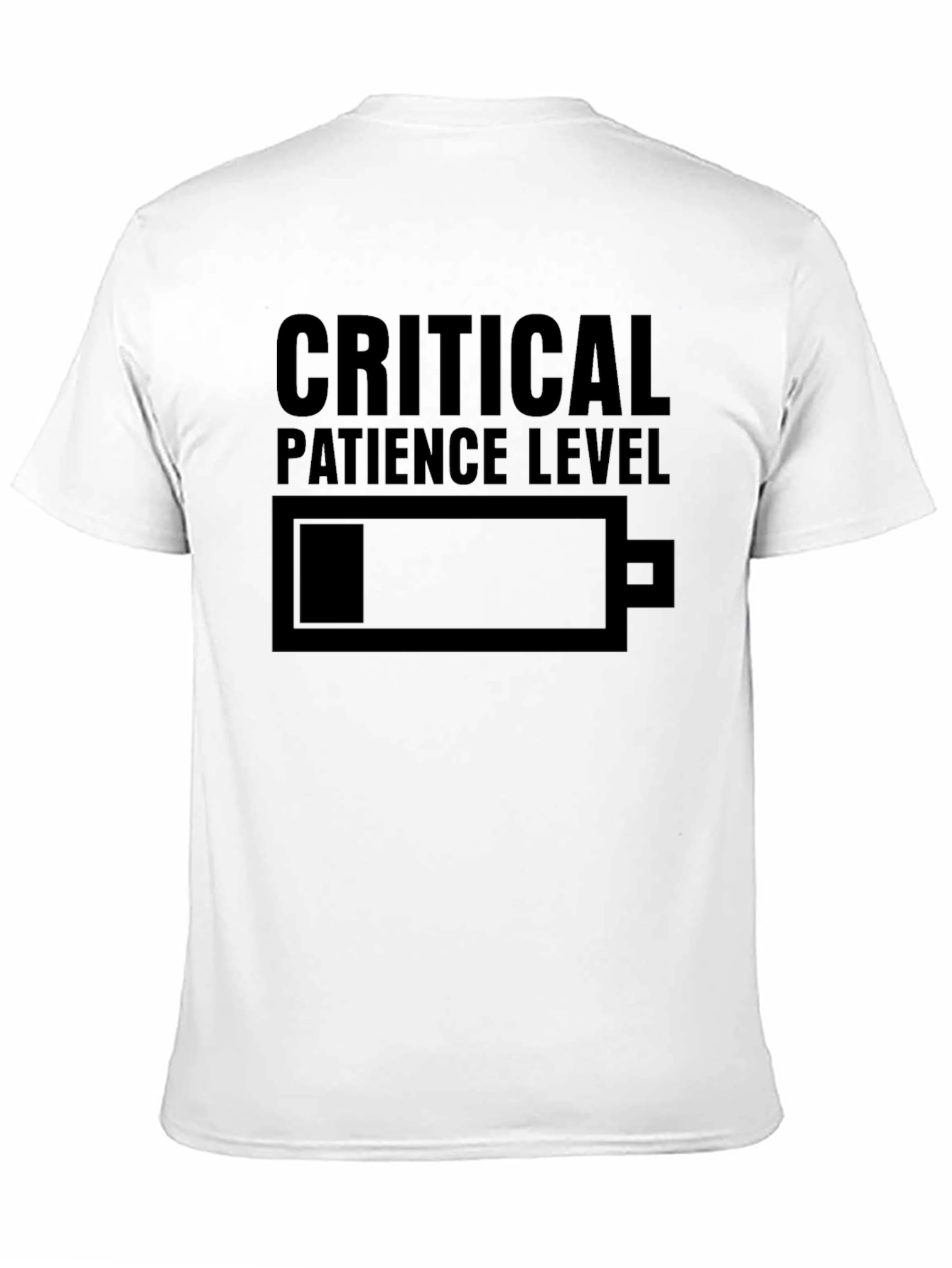 Critical Patience Level Graphic Tee - Humor T-Shirt