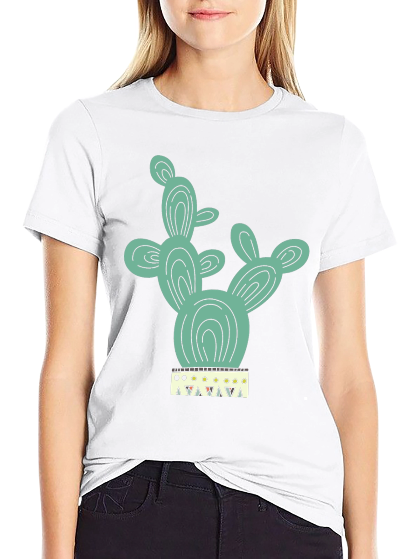 Cactus Tee - Trendy Graphic Print T-Shirt