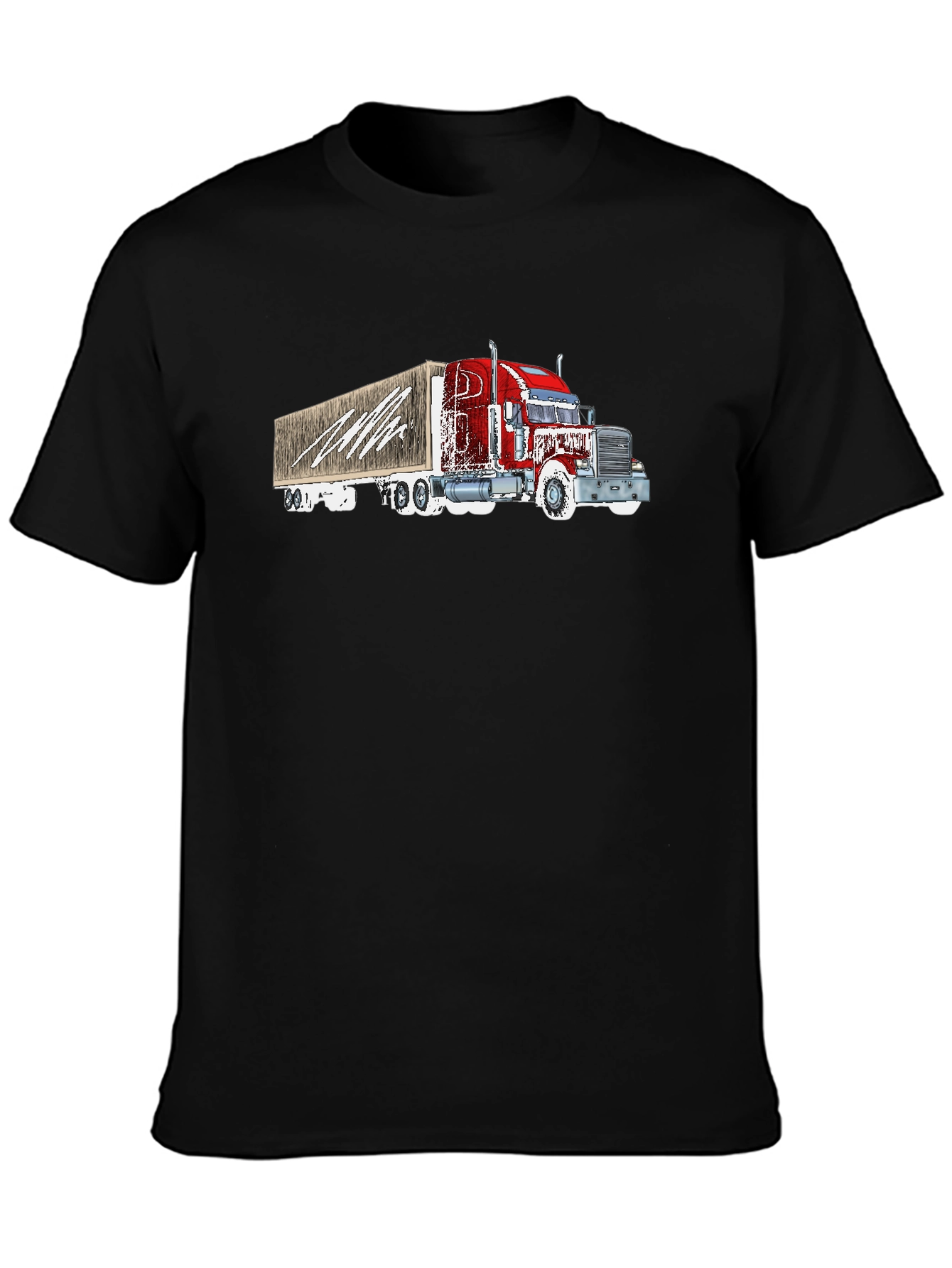 Trucker T-Shirt - Black - Graphic Tee