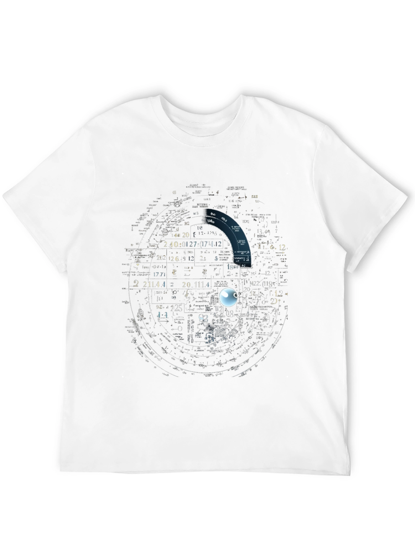 Abstract Circle Design Black T-Shirt