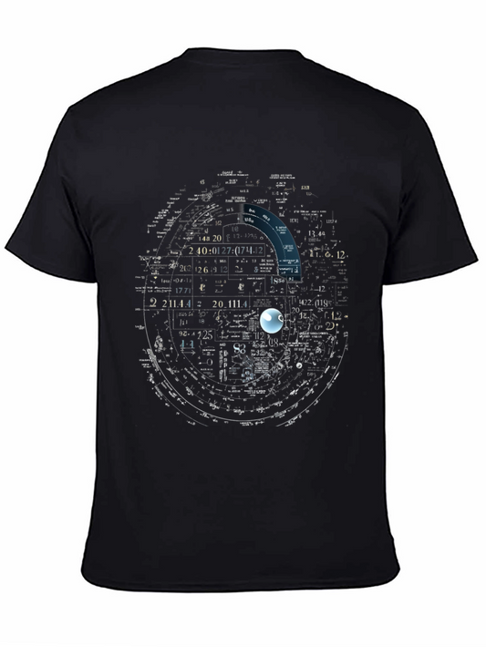 Abstract Circle Design Black T-Shirt