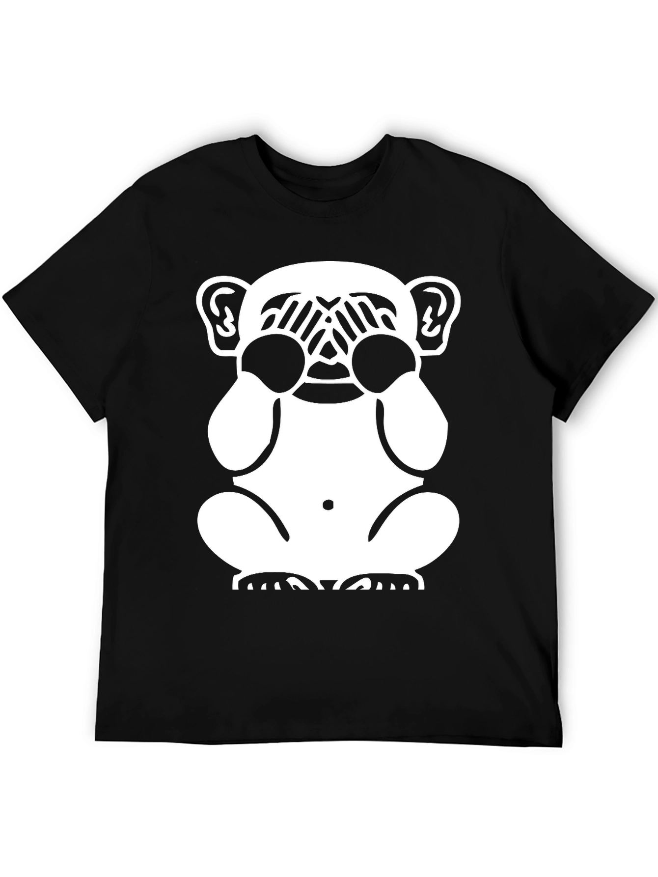 Hear No Evil Monkey Graphic Tee - Black