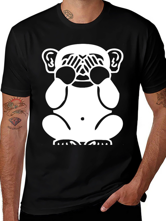 Hear No Evil Monkey Graphic Tee - Black