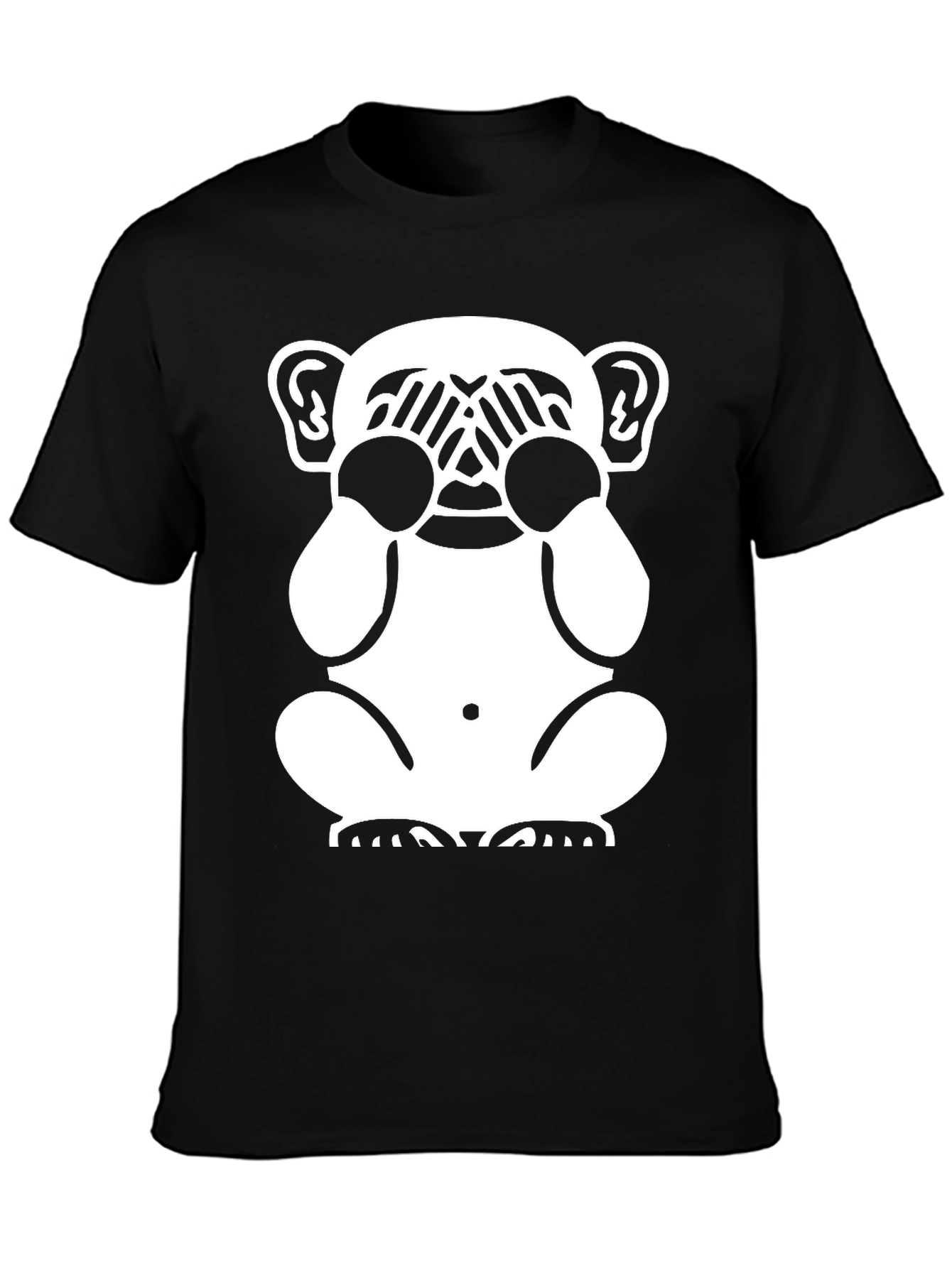 Hear No Evil Monkey Graphic Tee - Black