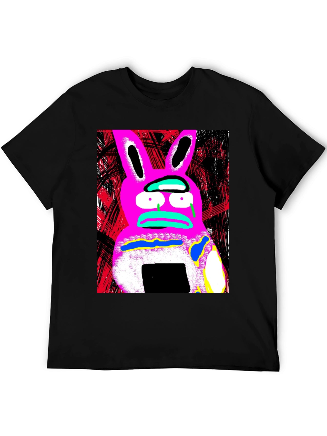 Surreal Pink Bunny Graphic Tee - Unique Design