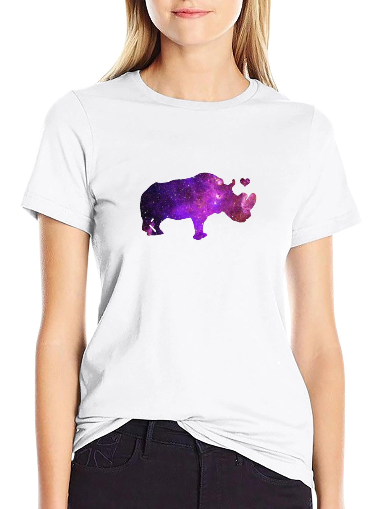 Galaxy Rhino T-Shirt - Black Crew Neck