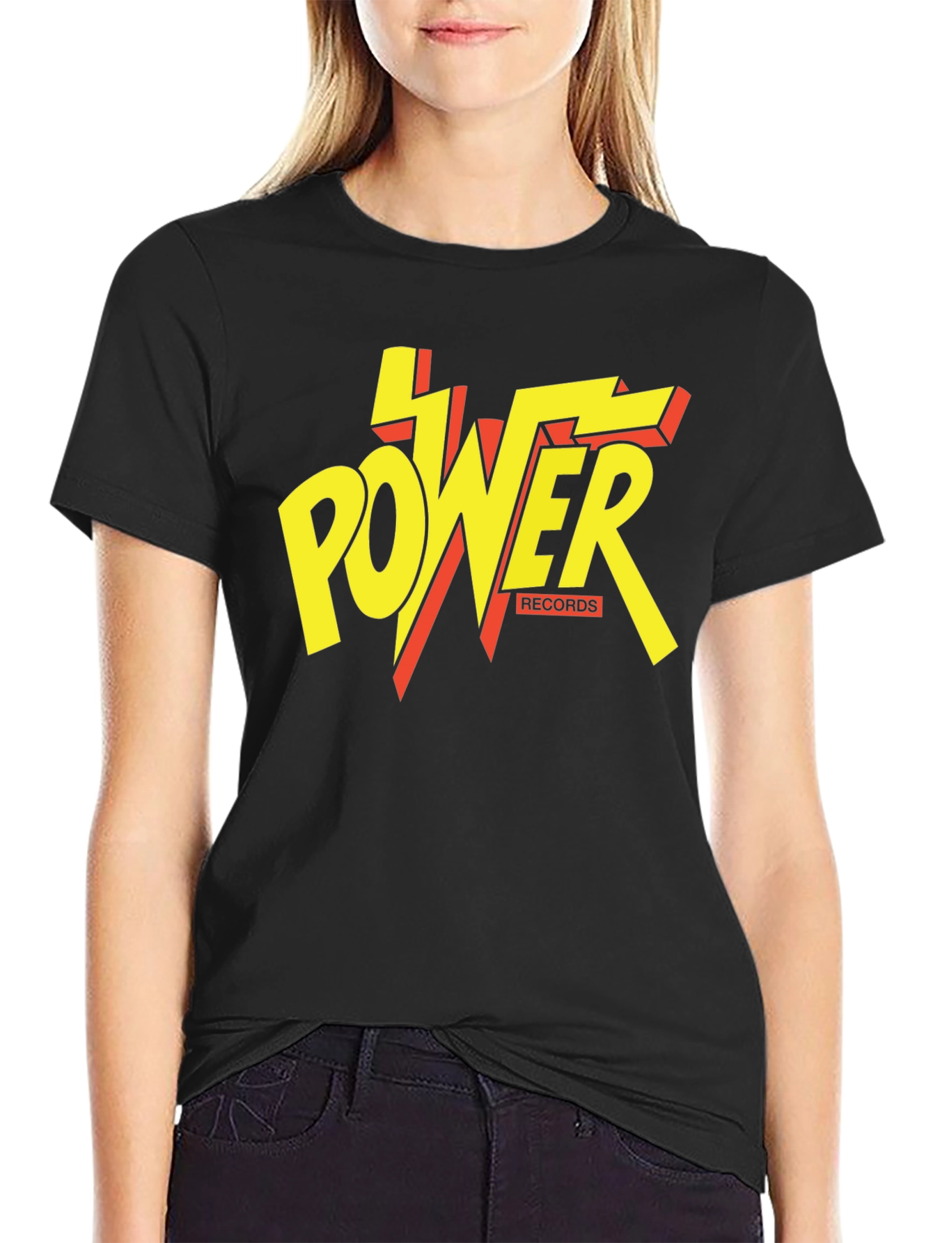 Power Records Black Graphic T-Shirt