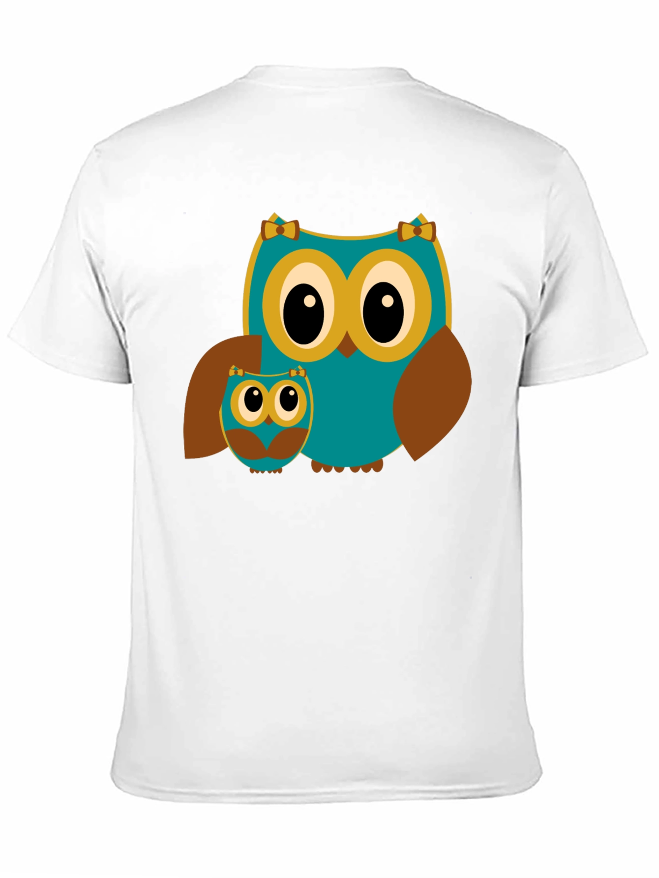 Owl Mom and Baby Black T-Shirt