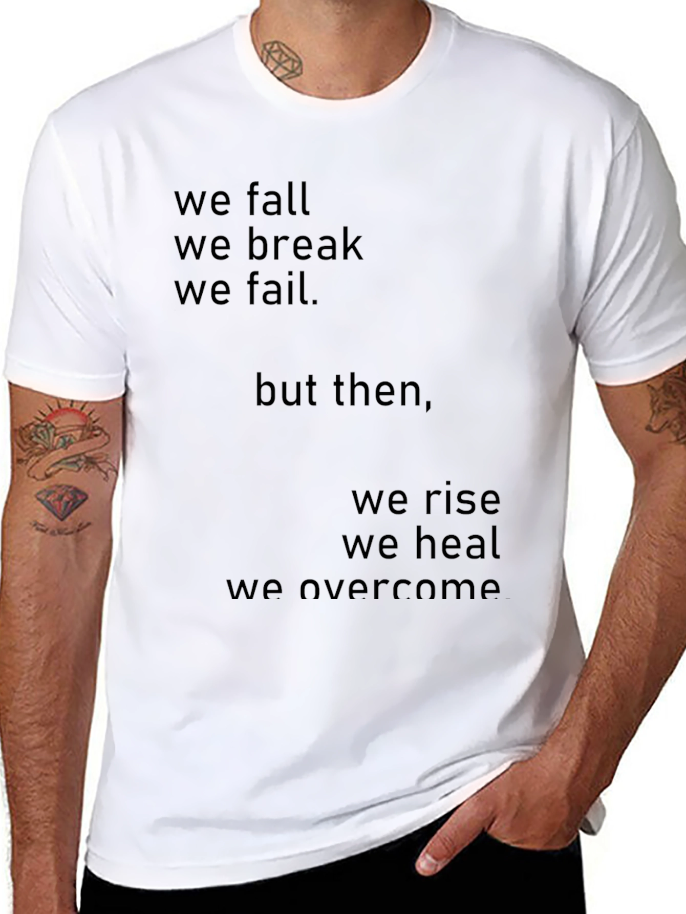 Inspirational Graphic Tee - Fall Rise Overcome