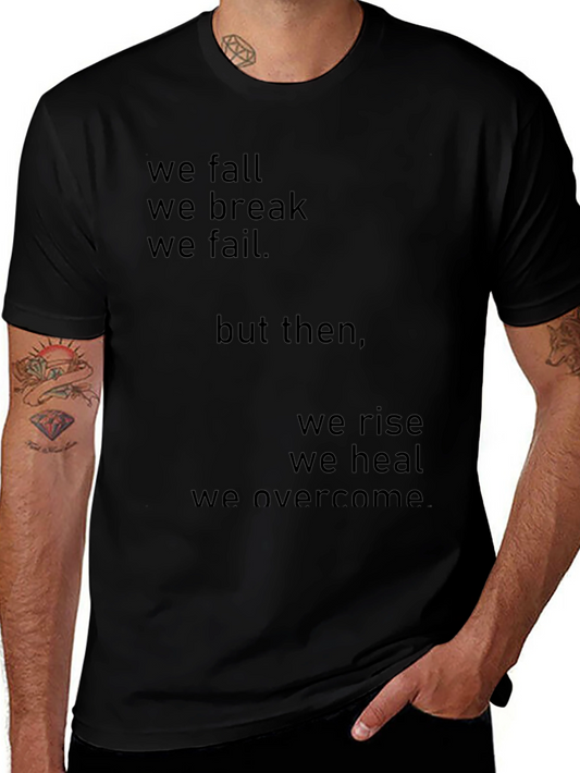 Inspirational Graphic Tee - Fall Rise Overcome