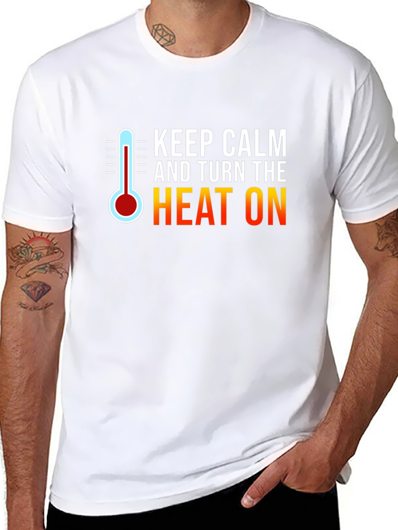 Keep Calm and Turn the Heat On Black T-Shirt