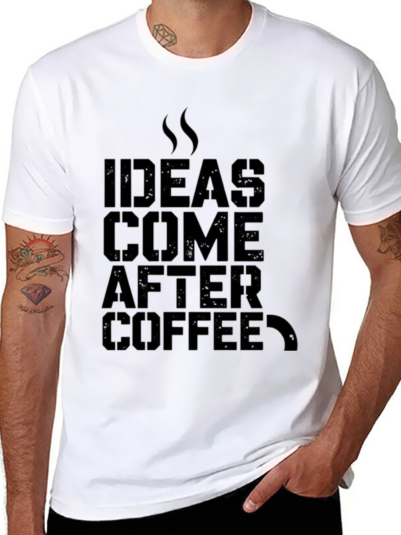 Ideas Come After Coffee Graphic T-Shirt