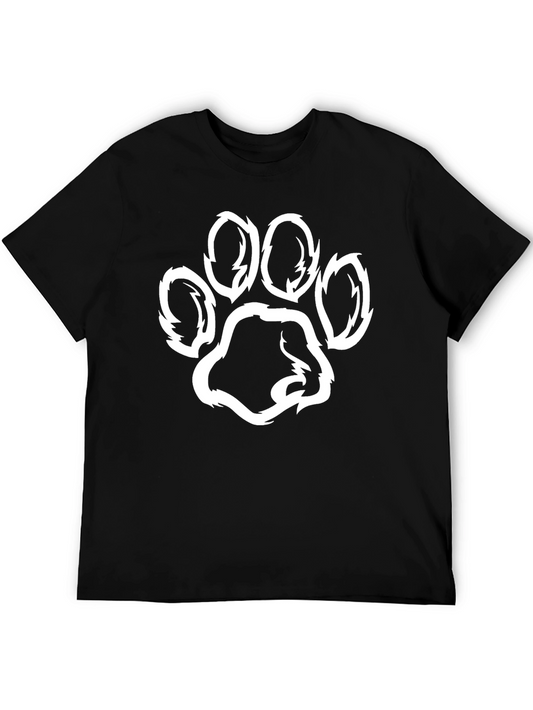 Black T-Shirt with Paw Print Graphic