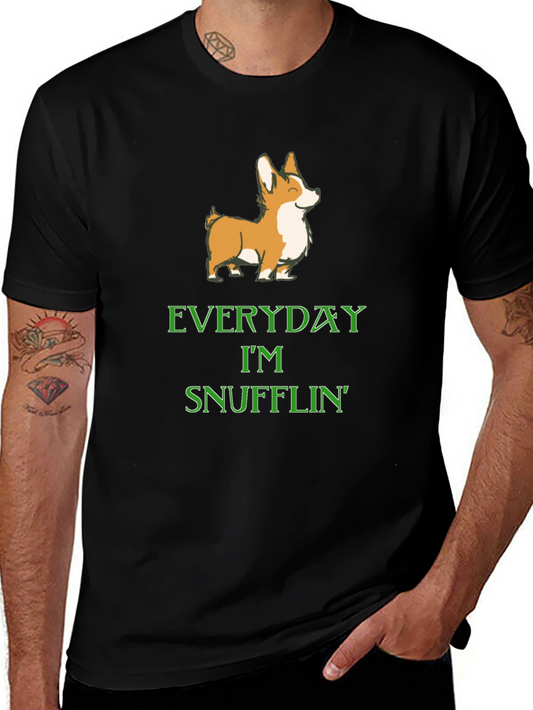 Corgi Snufflin Tee - Everyday Im Snufflin Black T-Shirt