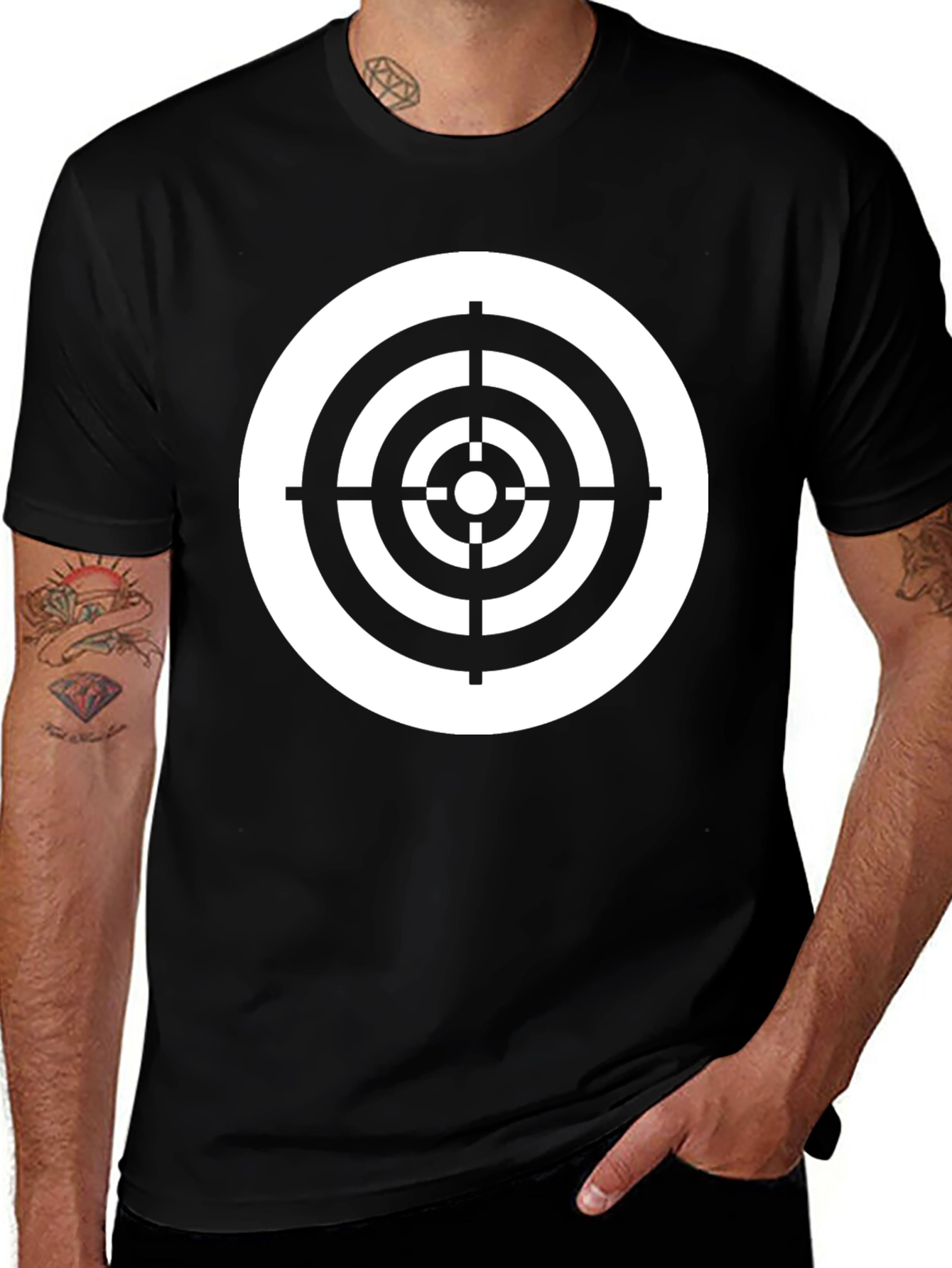 Target Graphic Tee - Black Cotton Blend