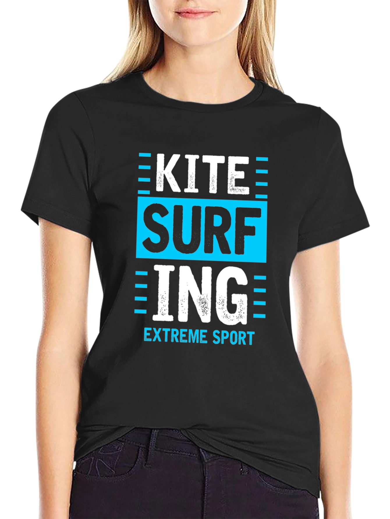 Kite Surfing Extreme Sport Black T-Shirt