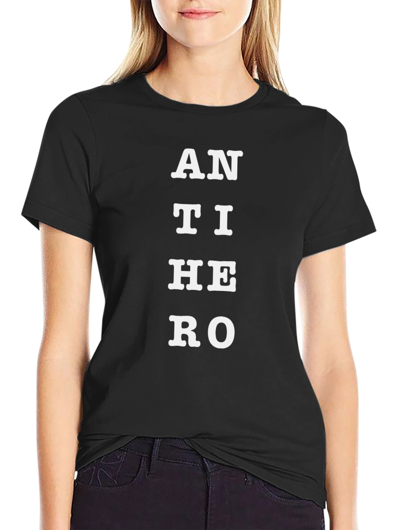 Anti Hero Graphic Tee - Bold Black T-Shirt