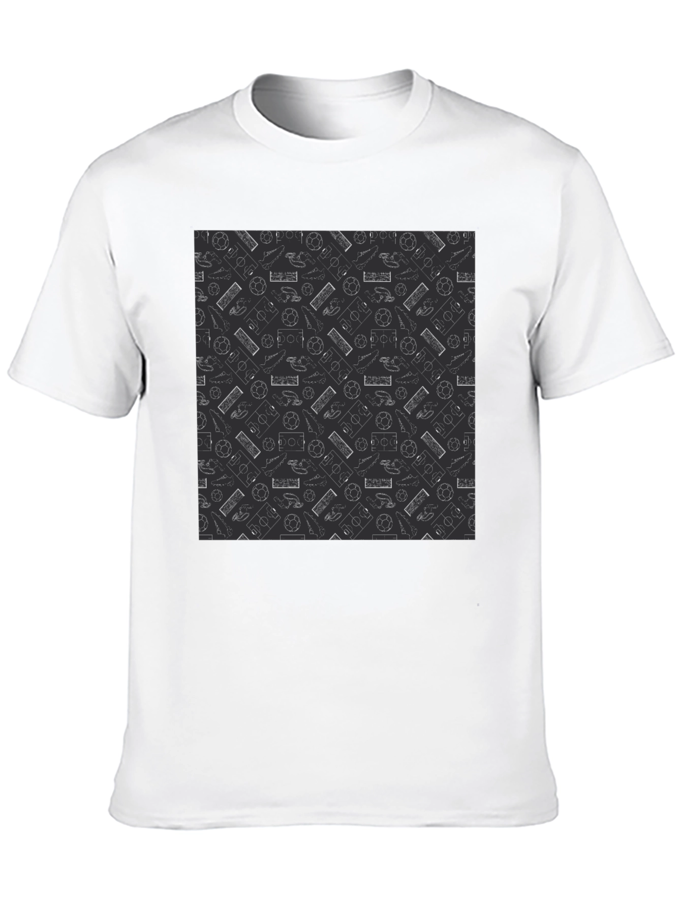 Soccer Pattern Black T-Shirt