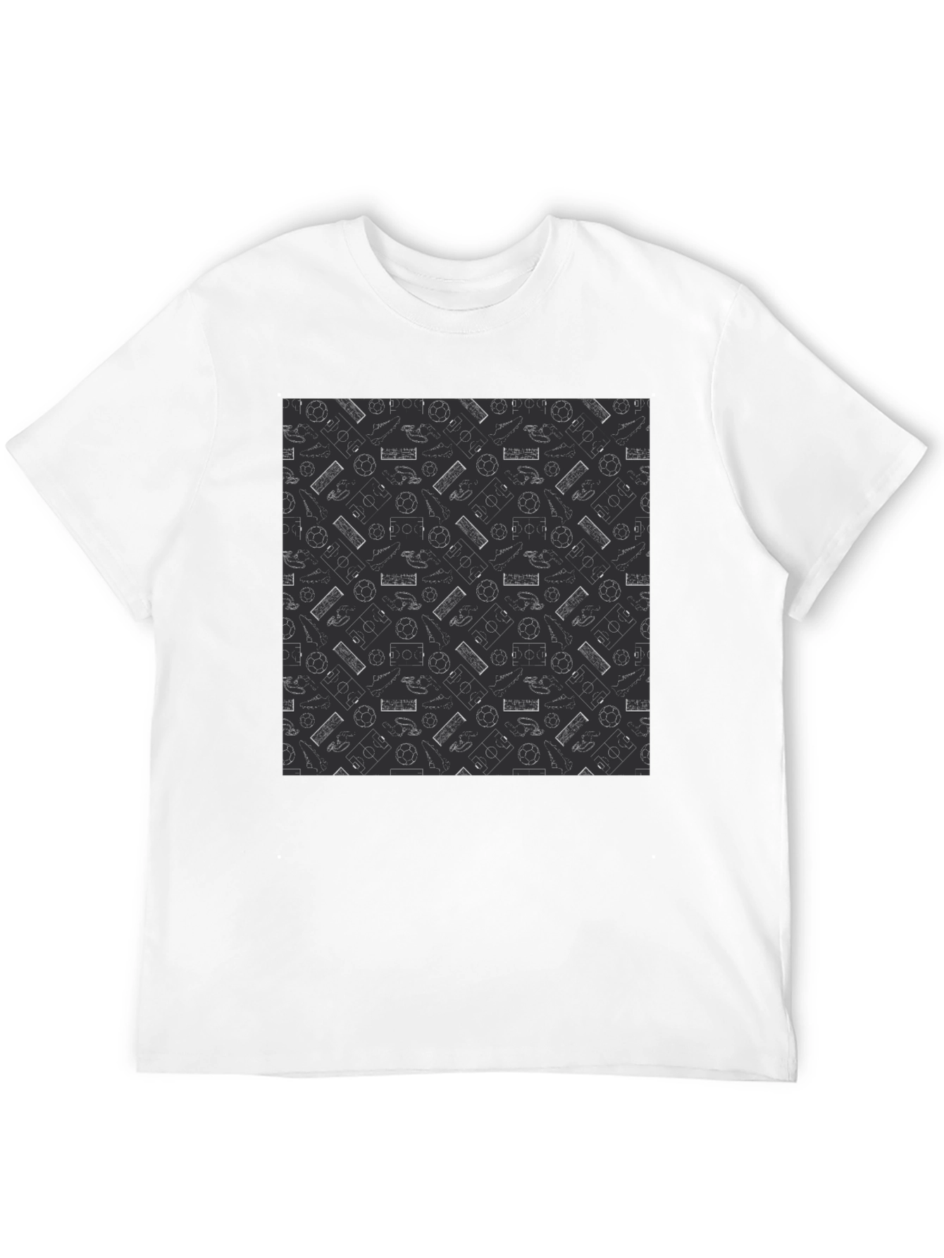 Soccer Pattern Black T-Shirt
