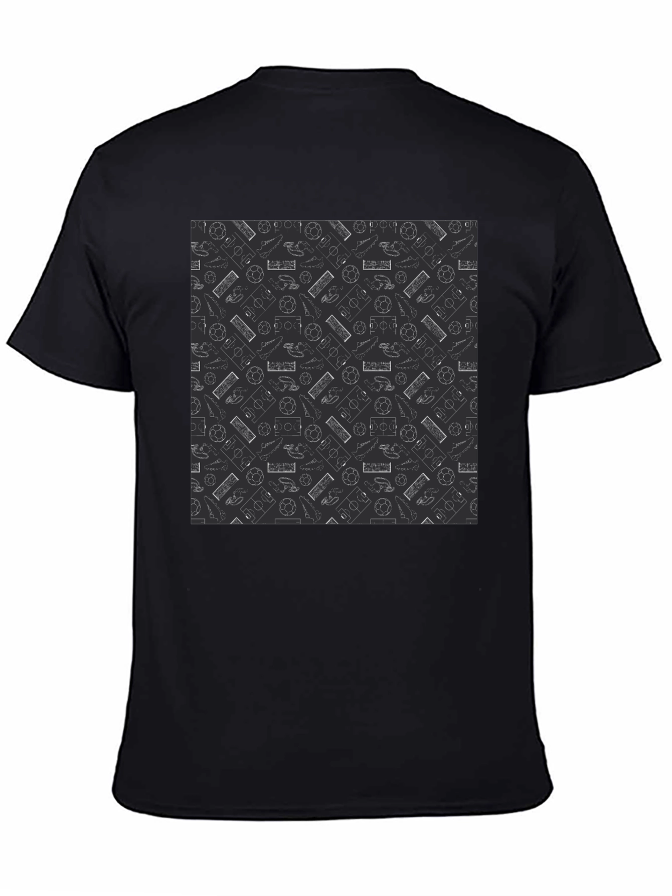 Soccer Pattern Black T-Shirt