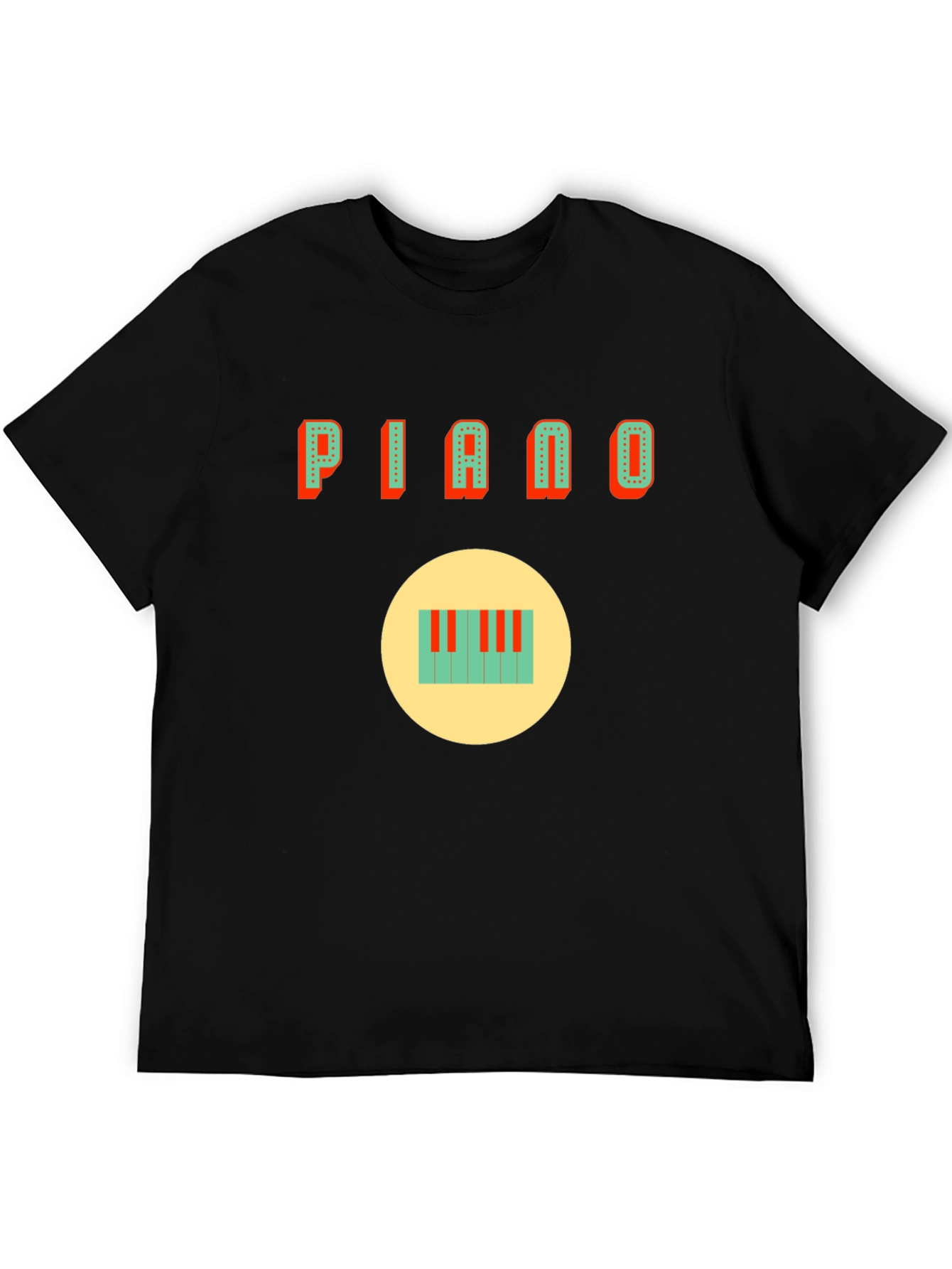Piano Graphic Tee - Black Cotton