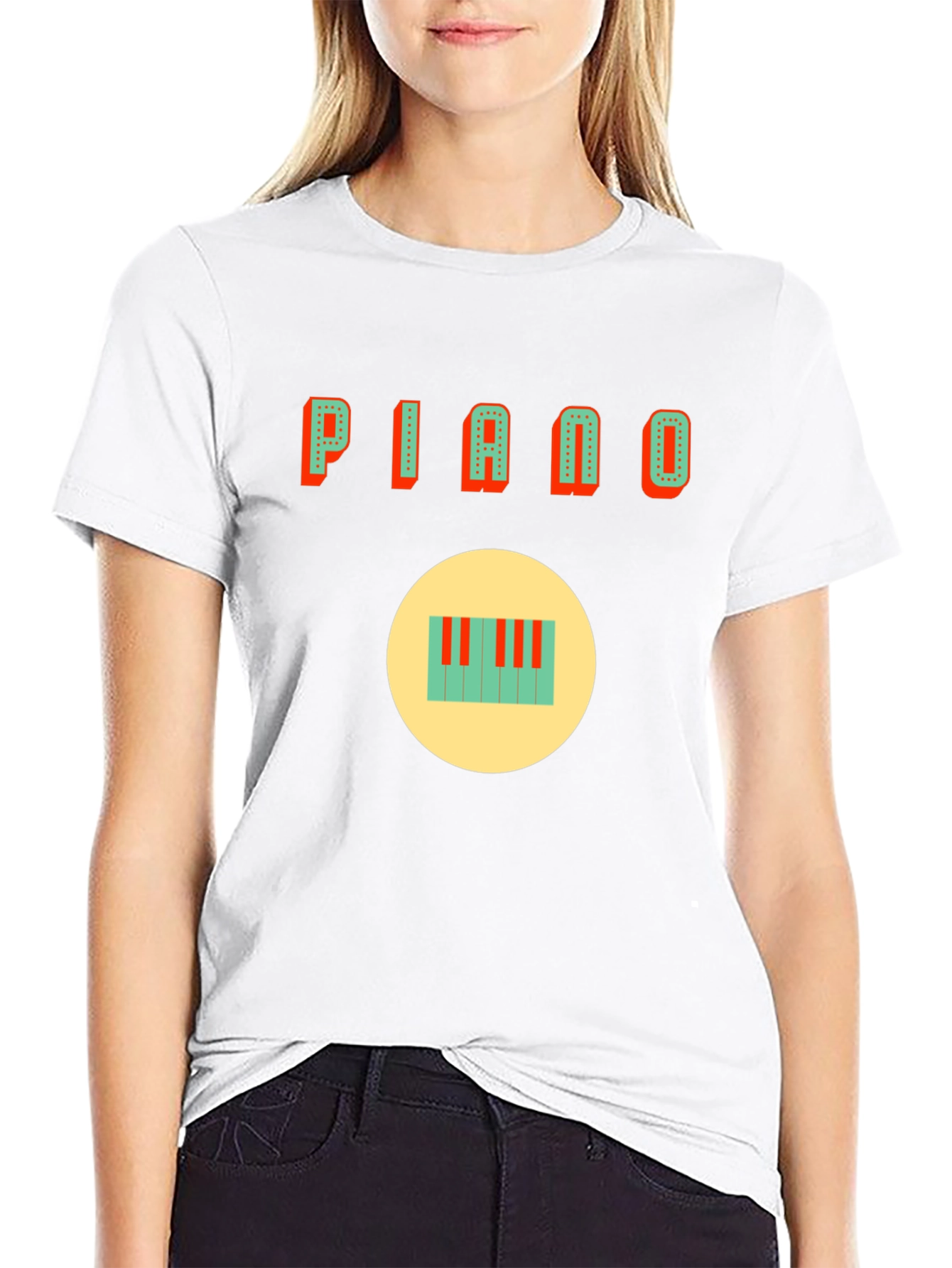 Piano Graphic Tee - Black Cotton