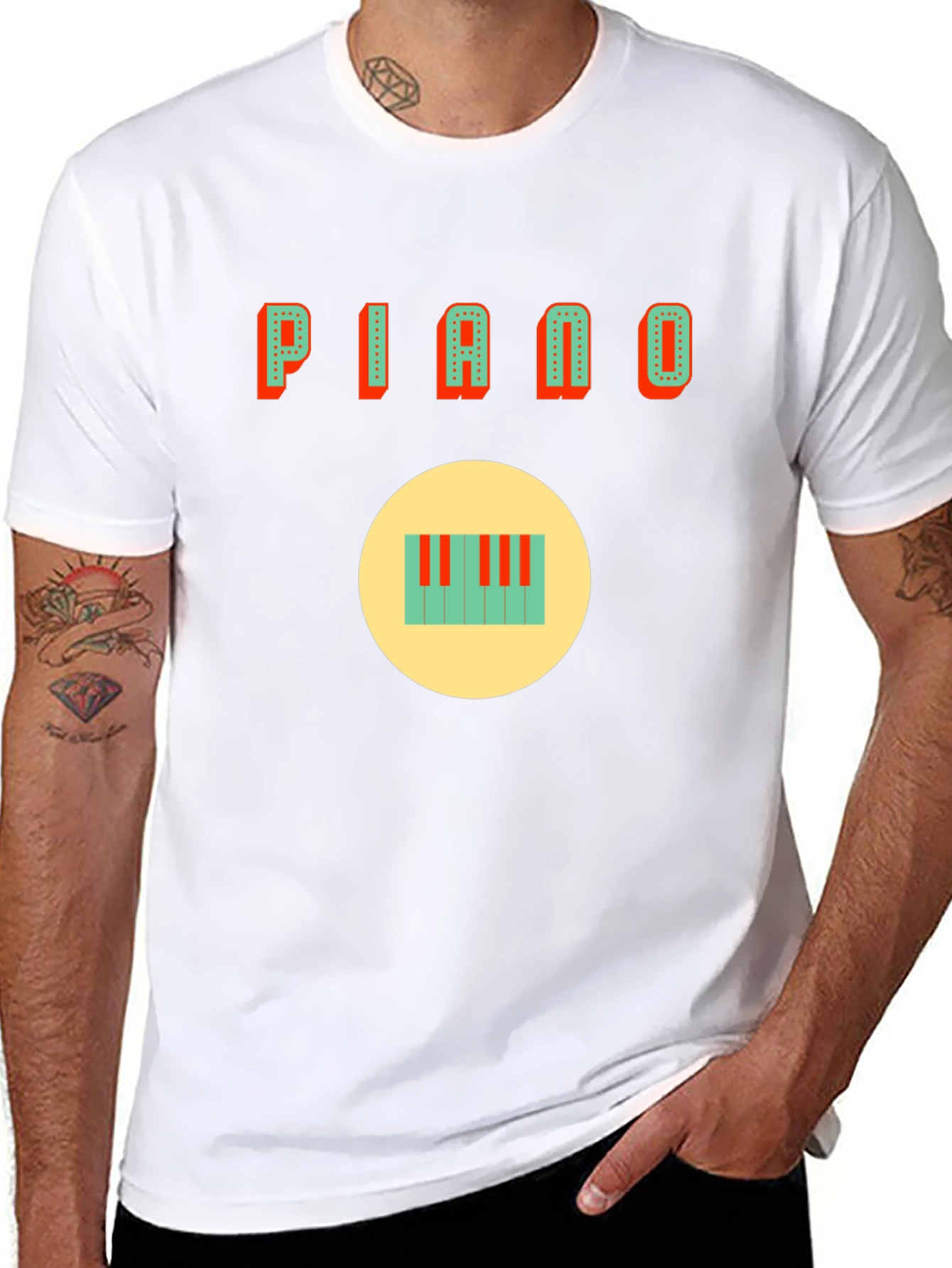 Piano Graphic Tee - Black Cotton