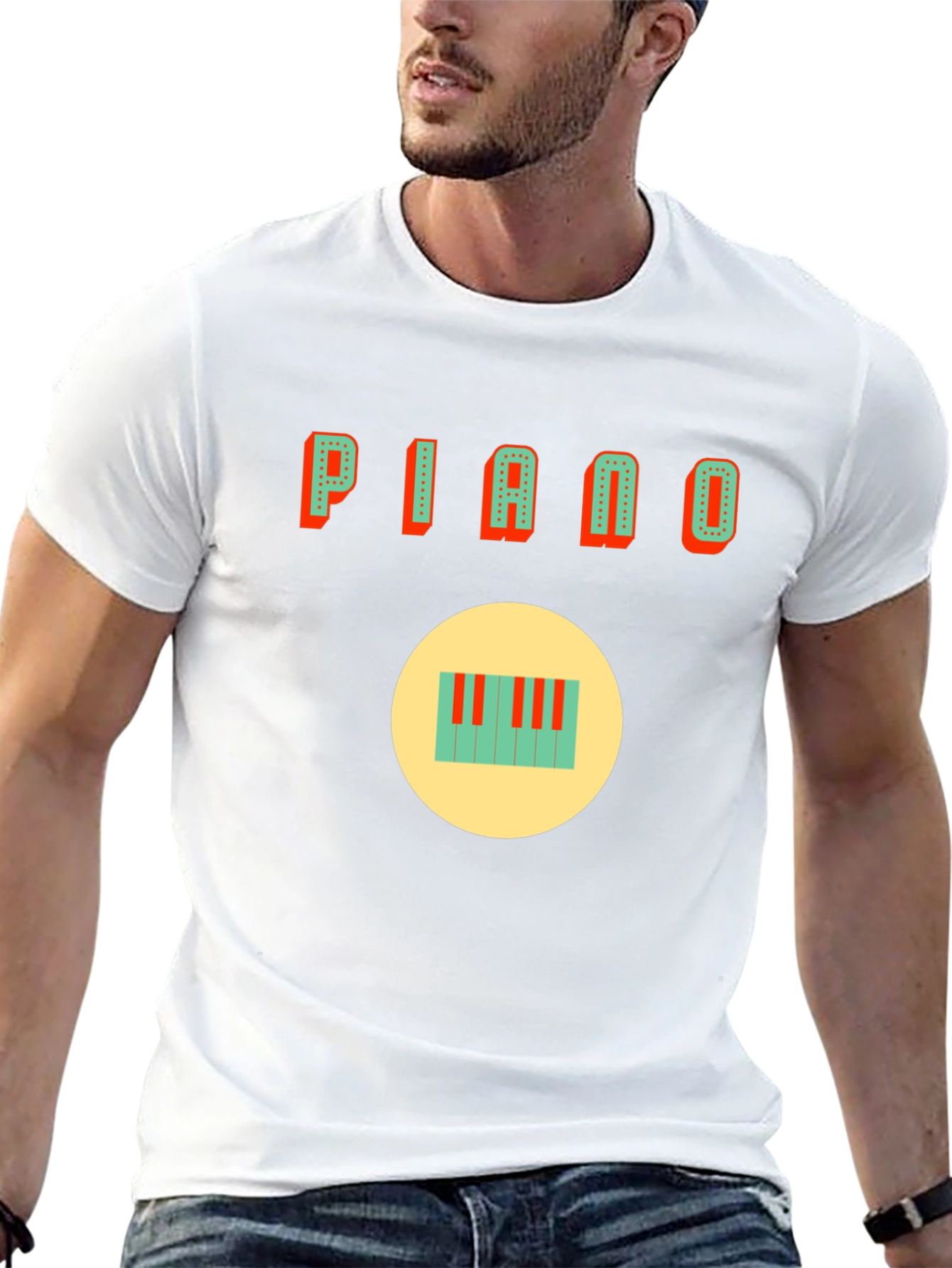 Piano Graphic Tee - Black Cotton