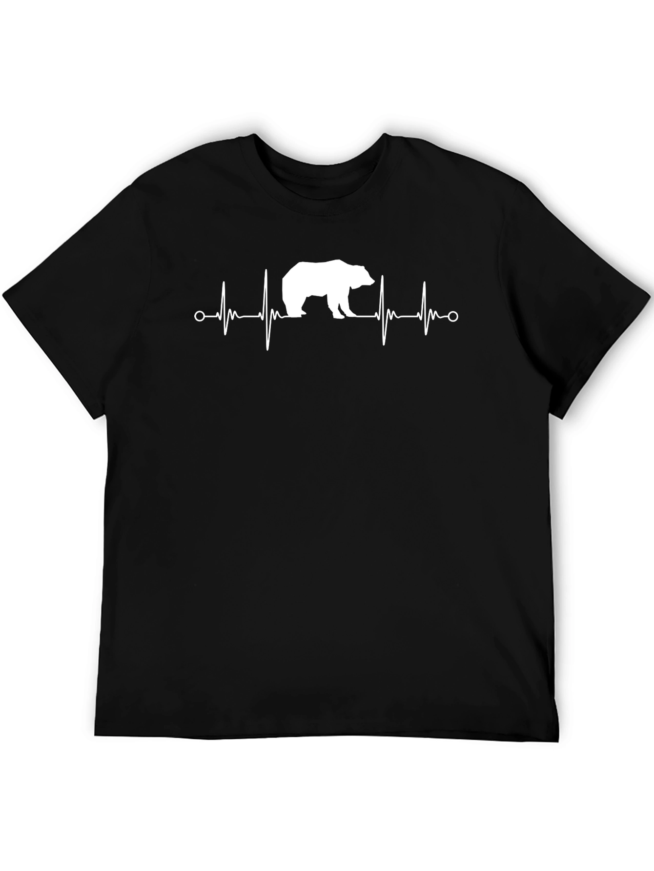 Bear Heartbeat Graphic Tee - Black