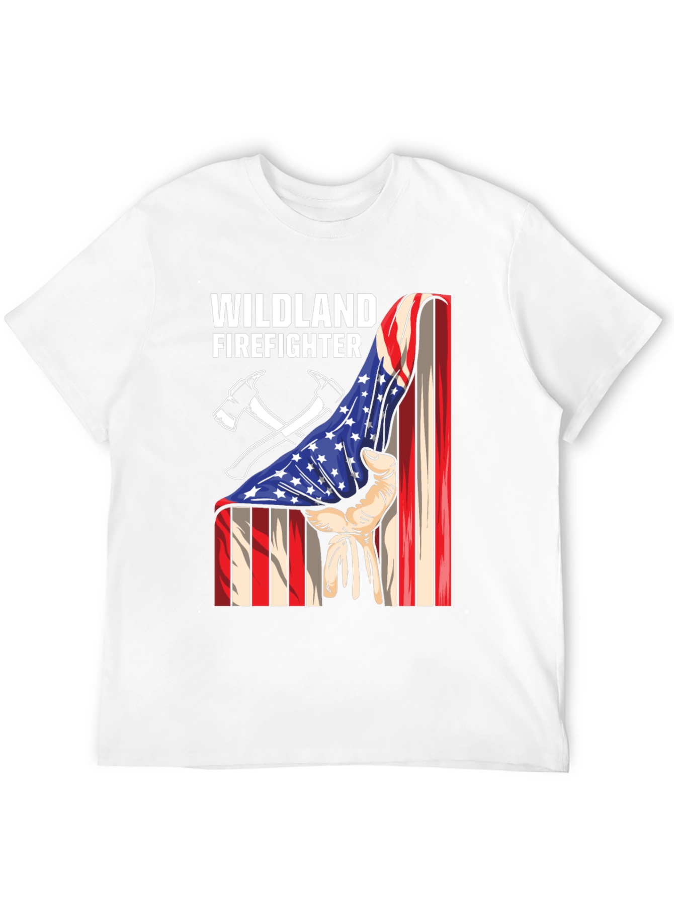 Wildland Firefighter USA Flag Graphic Tee