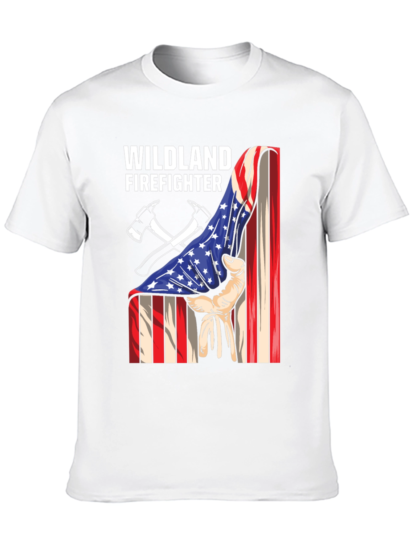 Wildland Firefighter USA Flag Graphic Tee