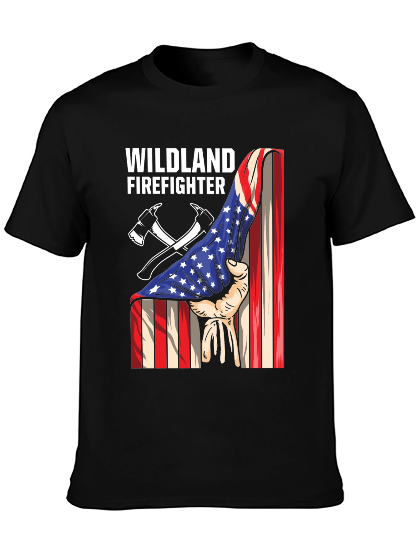 Wildland Firefighter USA Flag Graphic Tee