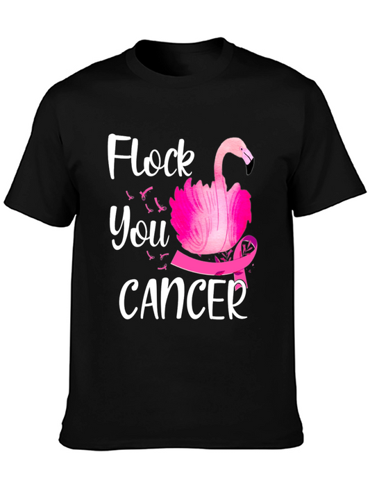 Flock You Cancer T-Shirt Pink Flamingo Breast Cancer Awareness Tee