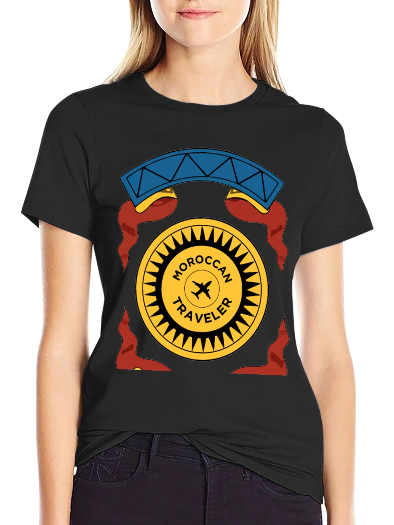 Moroccan Traveler Graphic T-Shirt - Black