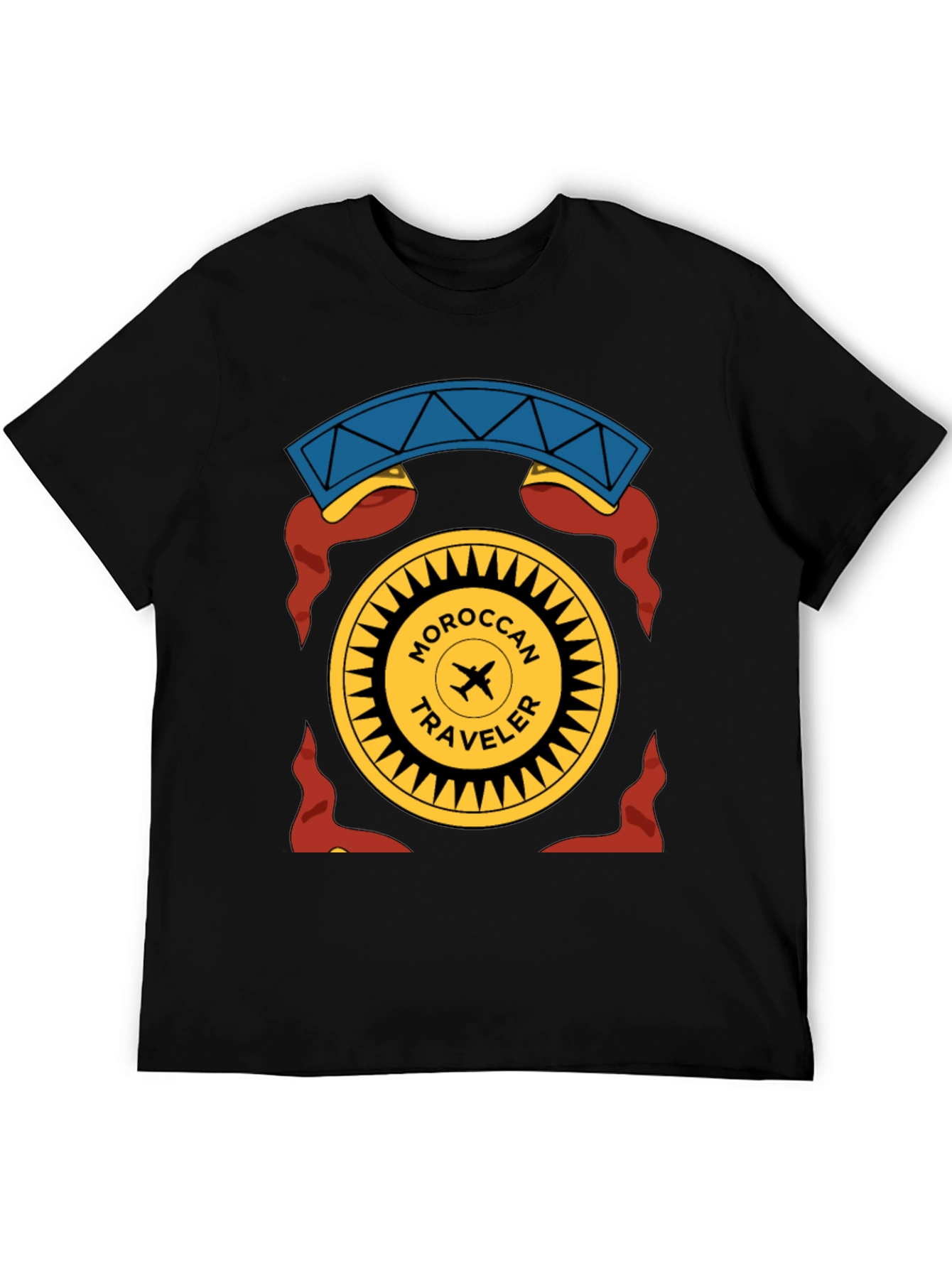 Moroccan Traveler Graphic T-Shirt - Black