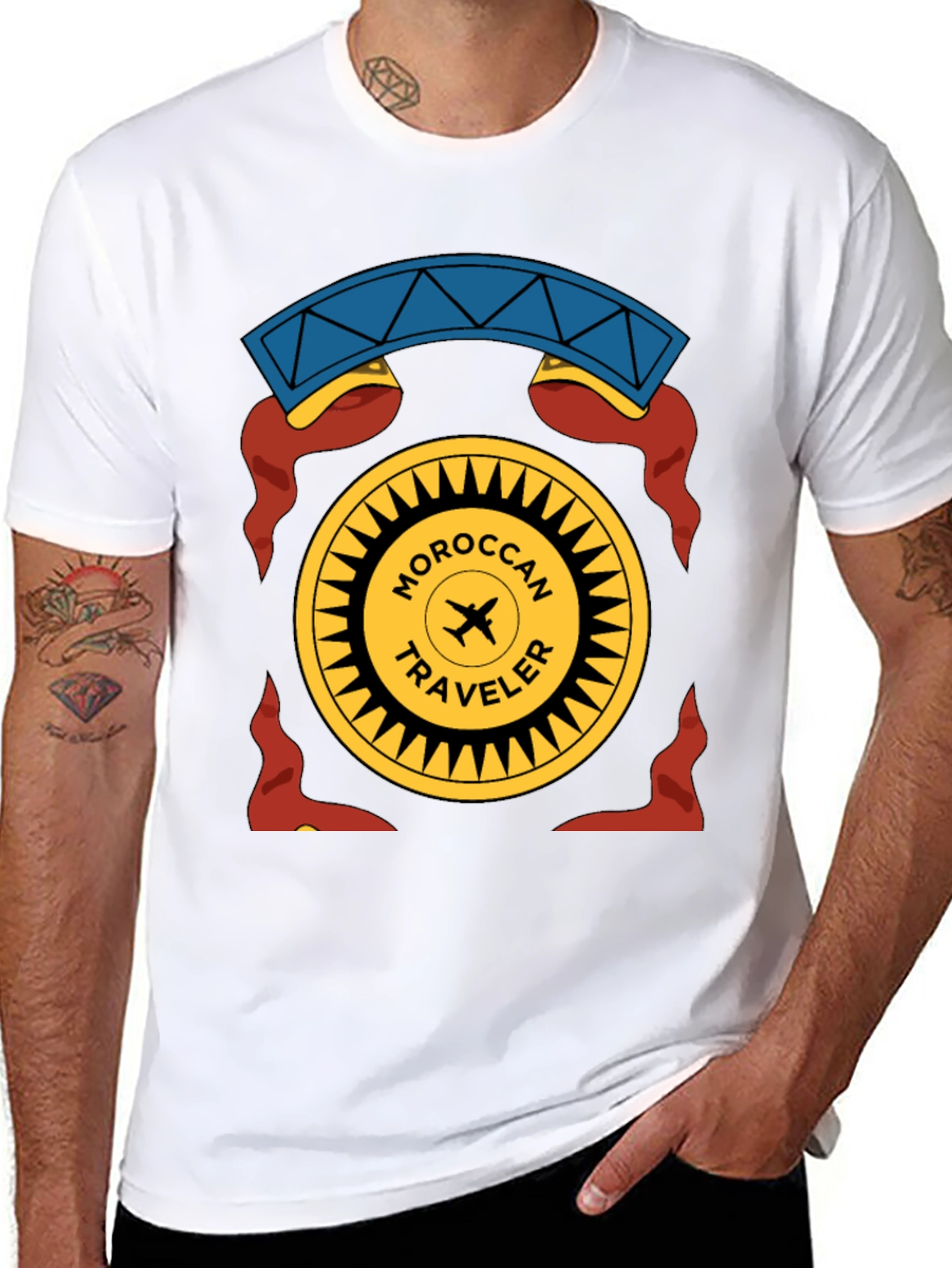 Moroccan Traveler Graphic T-Shirt - Black