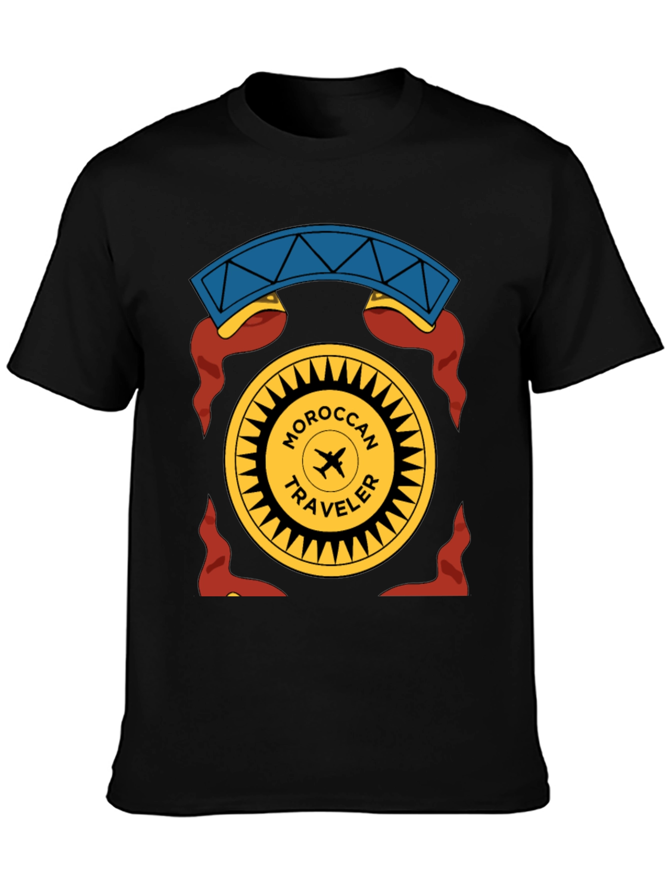 Moroccan Traveler Graphic T-Shirt - Black