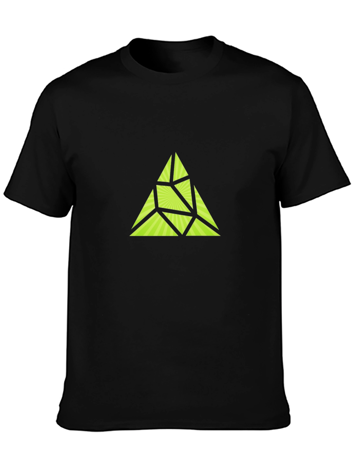 Geometric Triangle Graphic Black T-Shirt