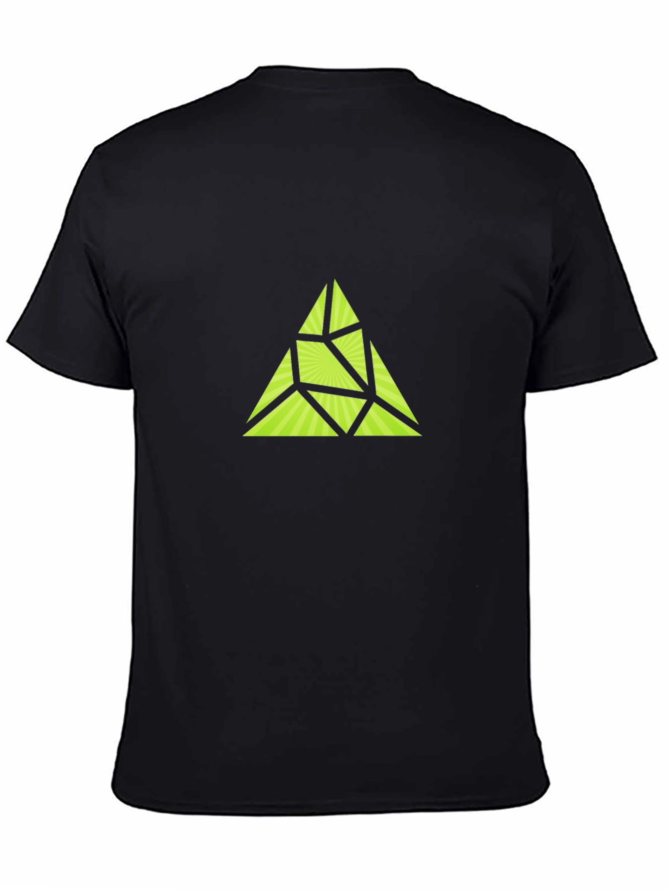 Geometric Triangle Graphic Black T-Shirt