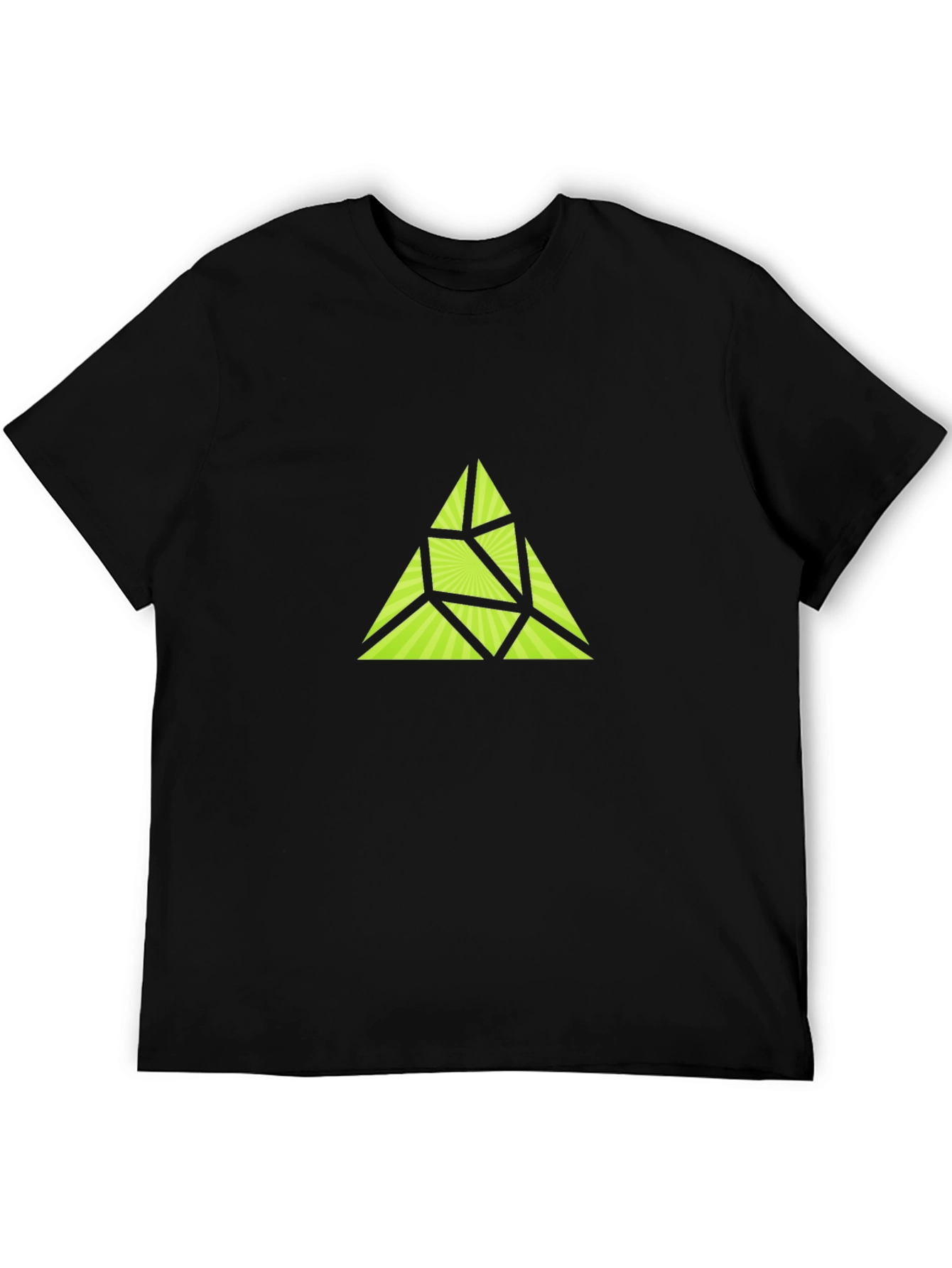 Geometric Triangle Graphic Black T-Shirt