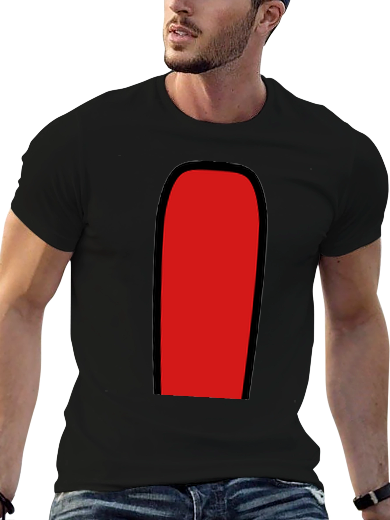 Red Among Us Crewmate Black T-Shirt