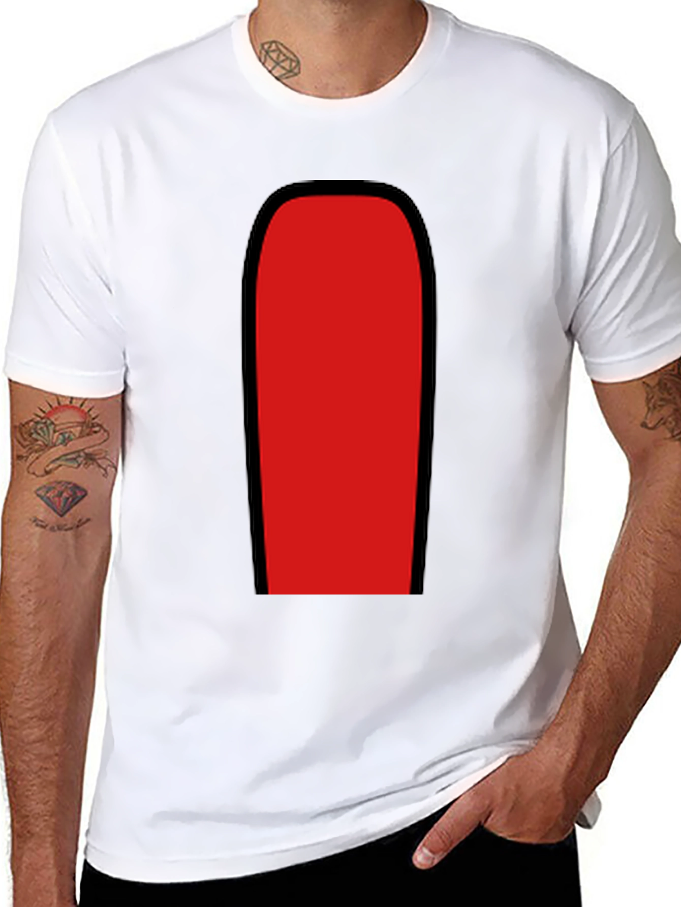 Red Among Us Crewmate Black T-Shirt