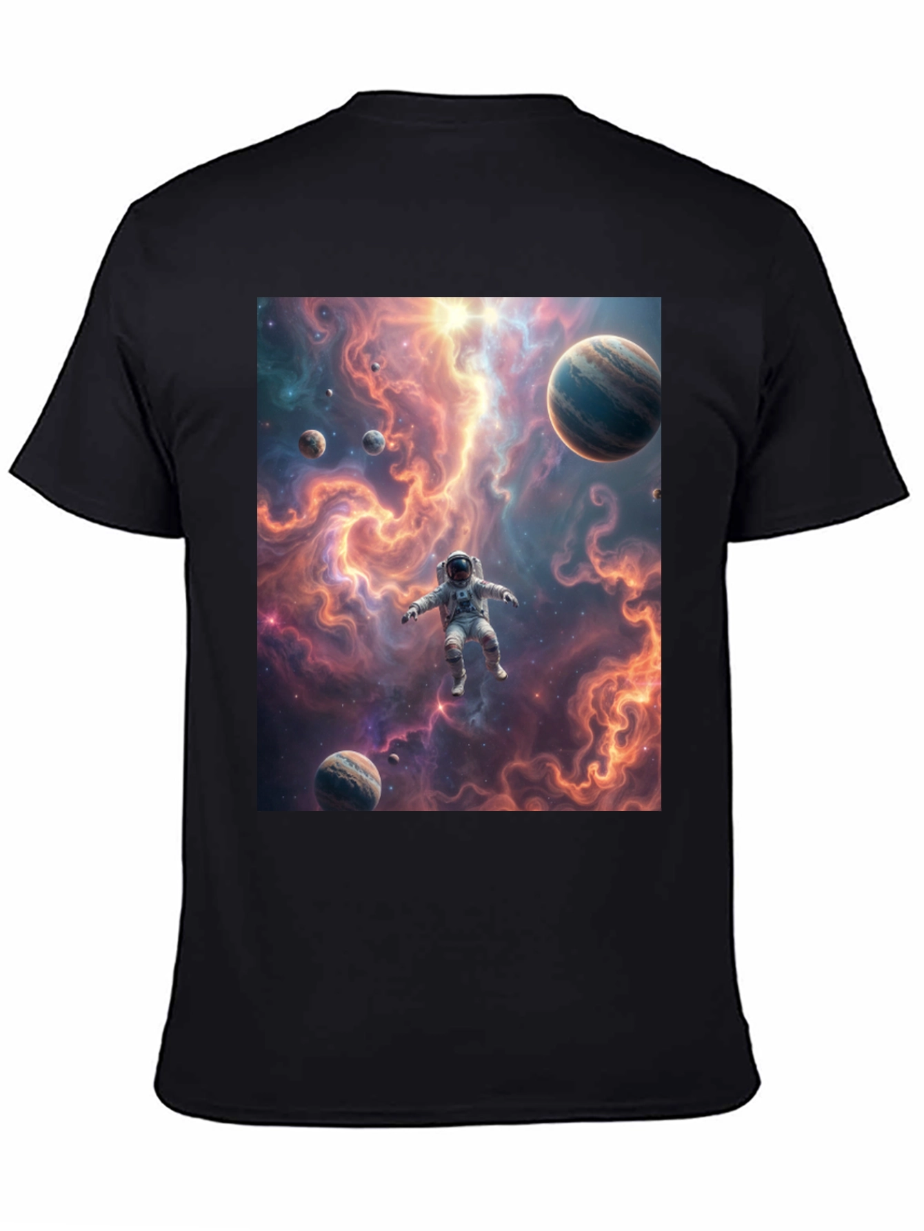 Astronaut Galaxy Black T-Shirt