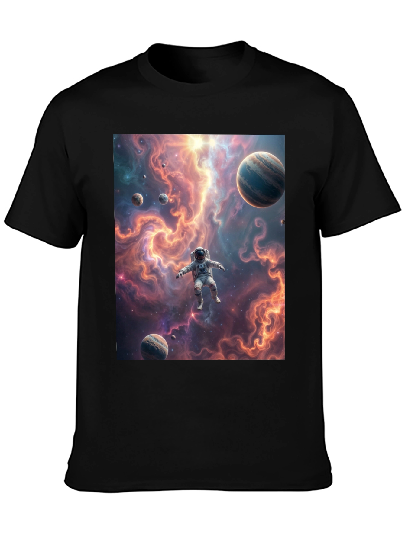 Astronaut Galaxy Black T-Shirt