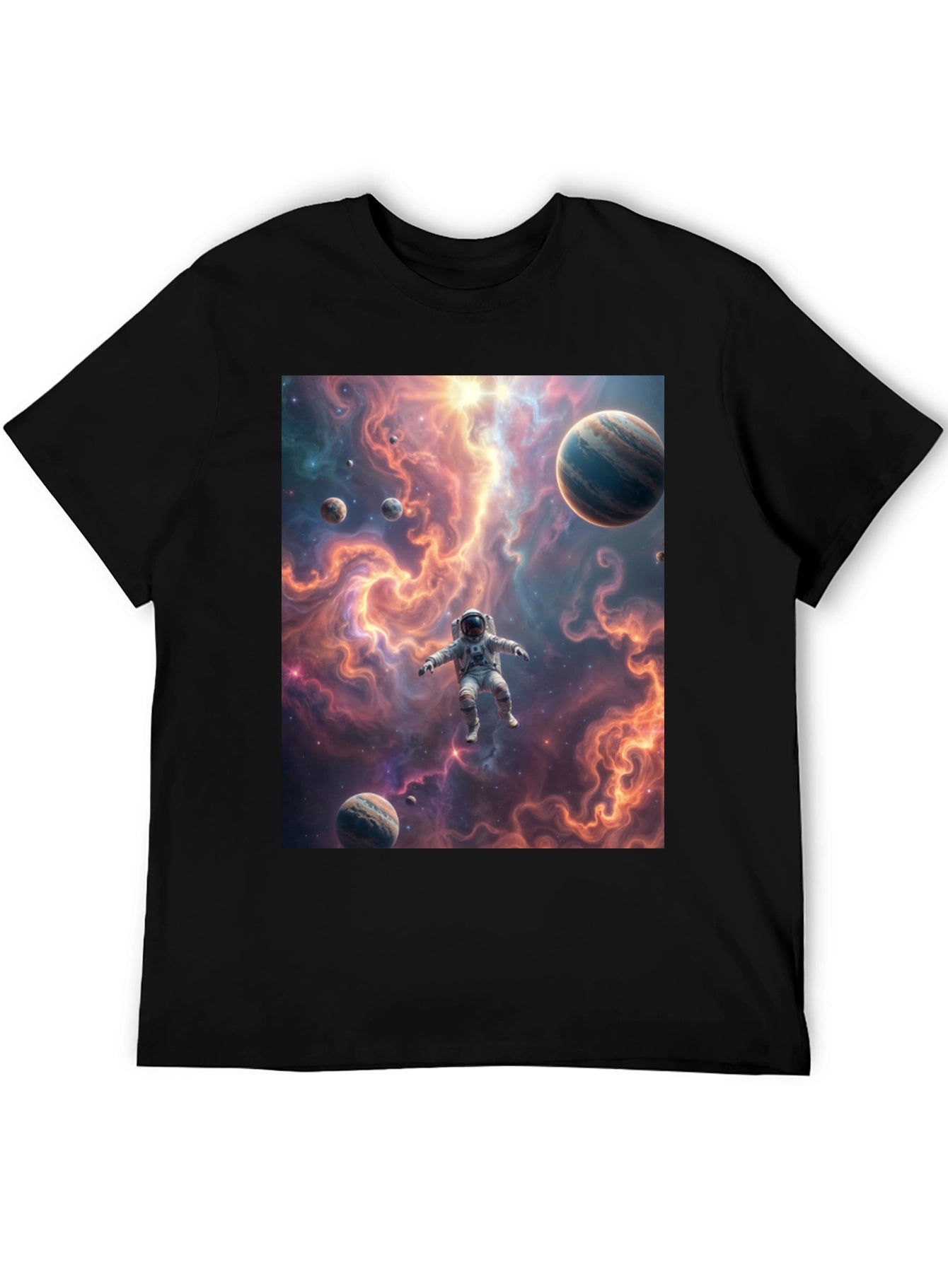 Astronaut Galaxy Black T-Shirt