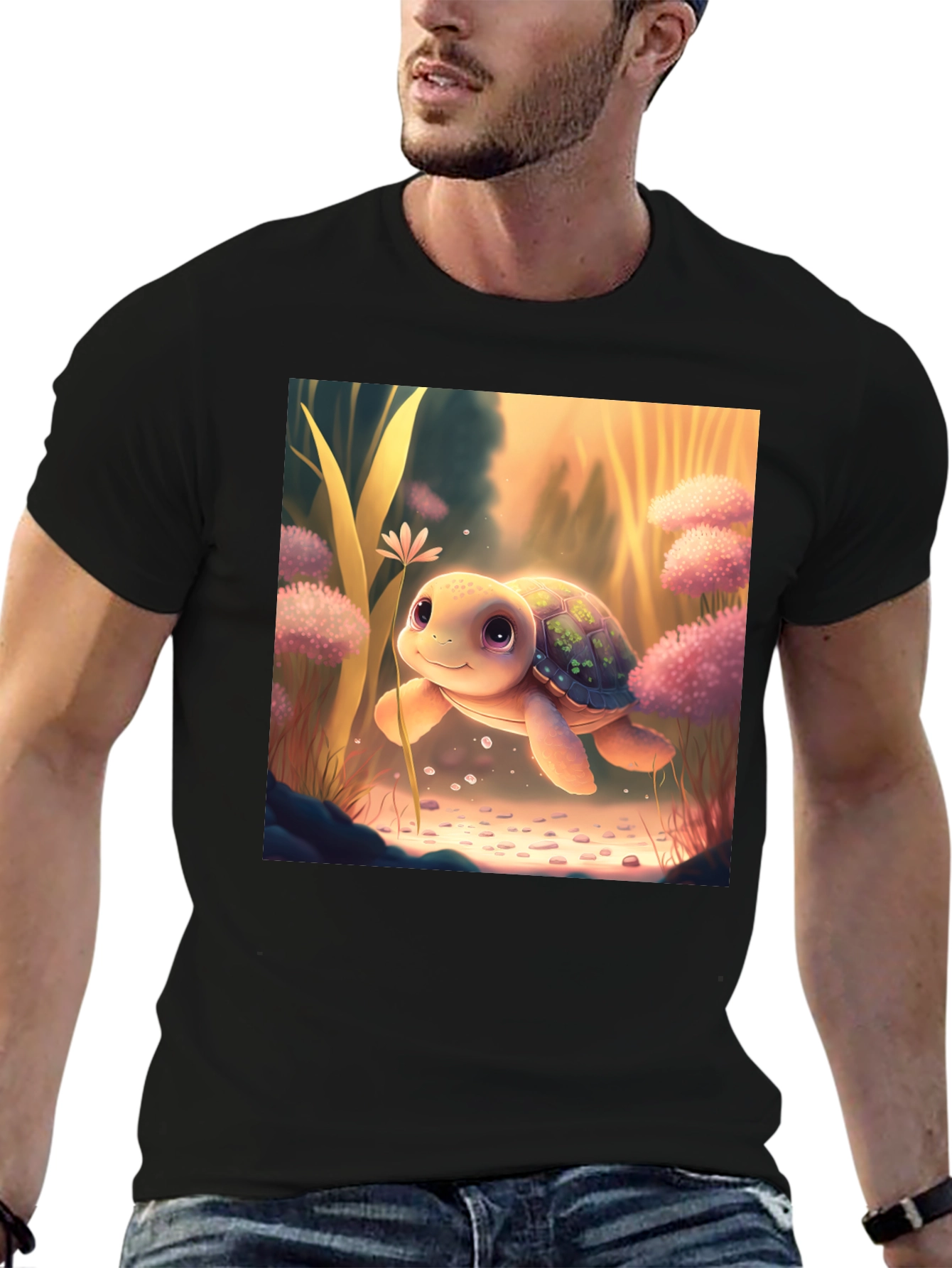 Cute Turtle Graphic T-Shirt