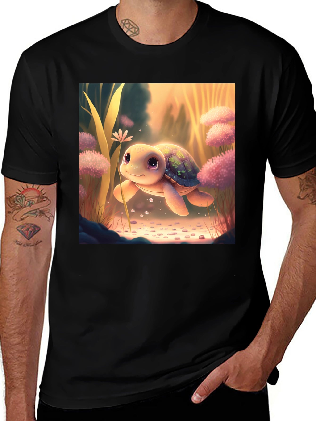 Cute Turtle Graphic T-Shirt